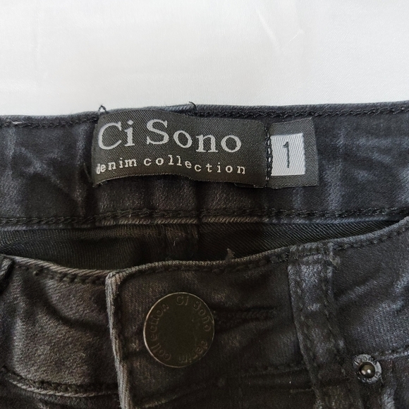 Ci Sono Distressed Black Stretch Skinny Jeans Women's Size 1 (25) - Picture 5 of 12
